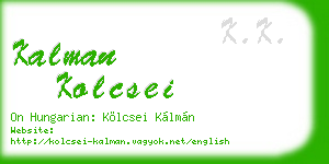 kalman kolcsei business card