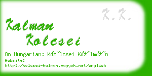 kalman kolcsei business card